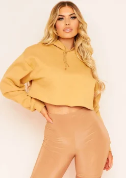 Airport Vibin'|Loungewear*Missy Empire Aaliyah Cropped Hoody Gold