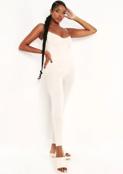 Seamless & Shapewear|Jumpsuits & Playsuits*Missy Empire Adele Seamless Strappy All In One Jumpsuit Stone