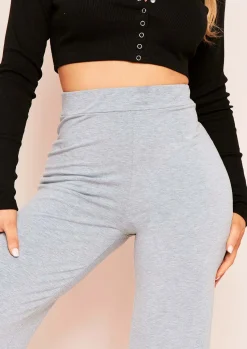 Trousers|Loungewear*Missy Empire Aleena Wide Leg Jersey Trousers Grey