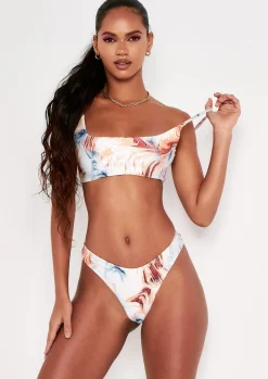 Swimwear|Beachwear*Missy Empire Aliyah Multi Swirl Print Strappy Bikini Top