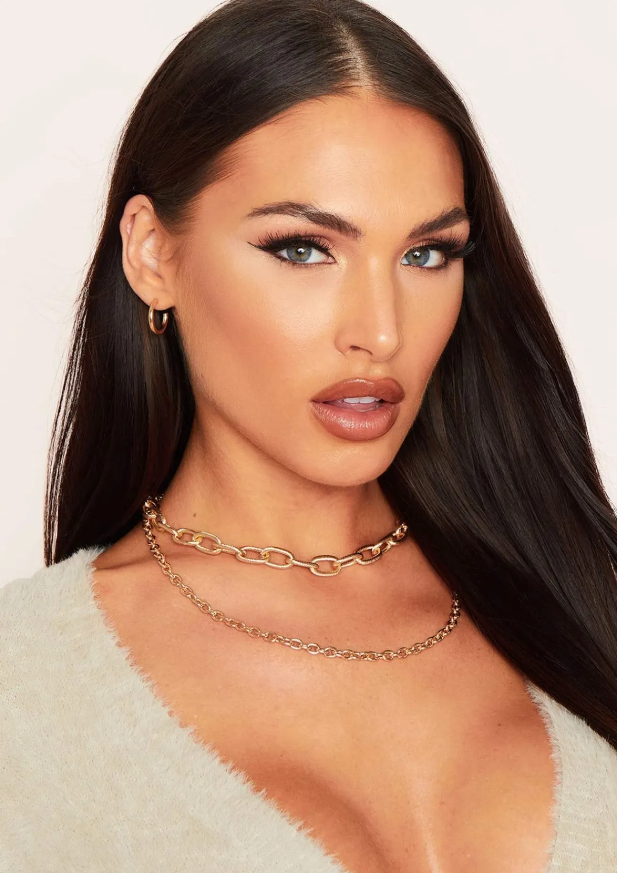 Necklaces|Rave Outfits*Missy Empire Amy Gold Chunky Double Chain Necklace