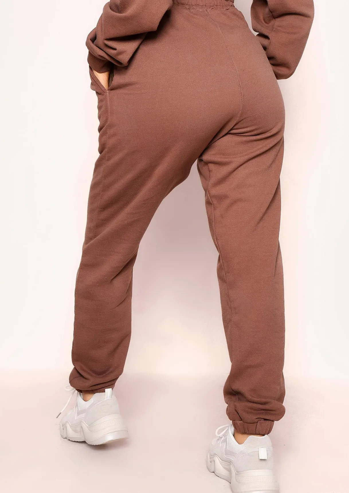 Airport Vibin'|Tracksuits*Missy Empire Angela Chocolate Elasticated Hem Drawstring Joggers