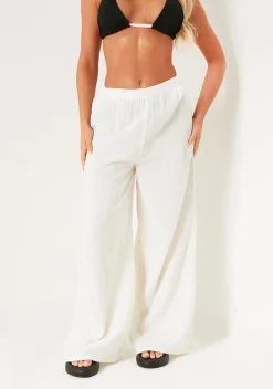 Trousers*Missy Empire Angelica White Relaxed Wide Leg Trouser
