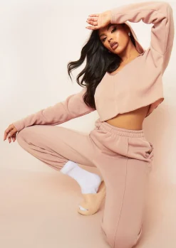 Airport Vibin'|Joggers*Missy Empire Anna Seam Detail Joggers Beige