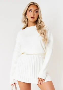Knitwear|Co-Ords*Missy Empire Annie High Neck Knitted Jumper Cream