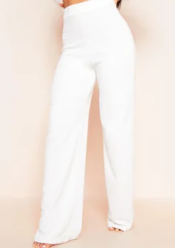 Trousers|Loungewear*Missy Empire Arabella Soft Towelling Wide Leg Trousers Cream