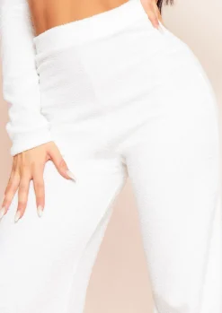 Trousers|Loungewear*Missy Empire Arabella Soft Towelling Wide Leg Trousers Cream