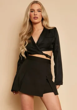 Skirts*Missy Empire Arella Black High Waisted Skort