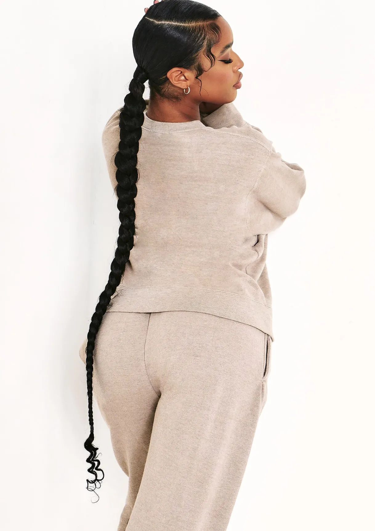 Airport Vibin'|Loungewear*Missy Empire Ashley Washed Oversized Sweatshirt Beige