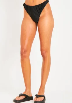 Swimwear|Beachwear*Missy Empire Aston Ruched Bikini Thong Black
