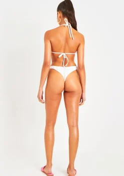 Swimwear|Beachwear*Missy Empire Aston Ruched Bikini Thong Ivory