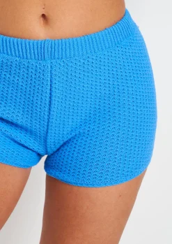 Shorts|Knitwear*Missy Empire Athena Blue Crochet Knit Short