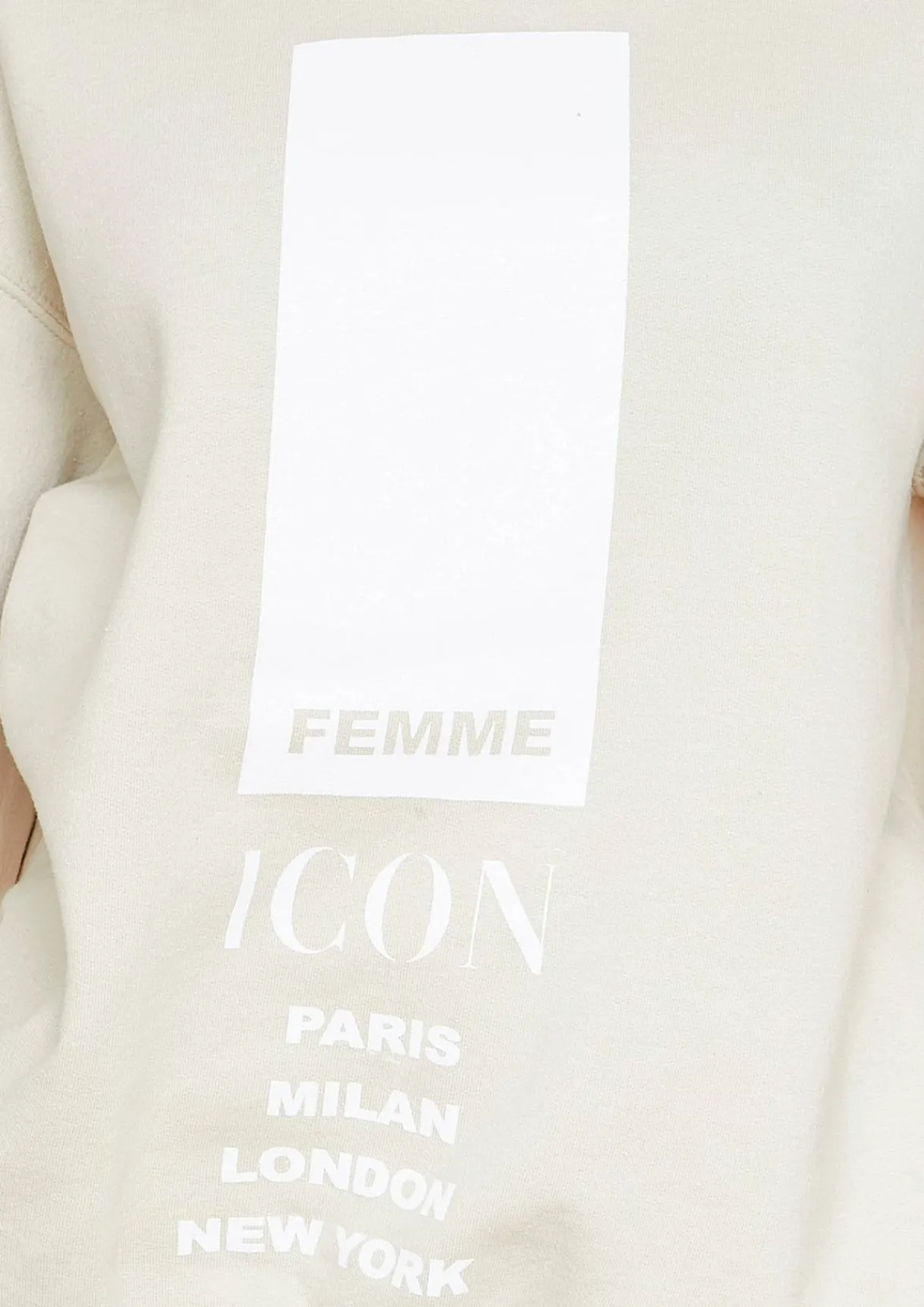 Airport Vibin'|Loungewear*Missy Empire Austyn Slogan Femme Icon Oversized Sweatshirt Sand