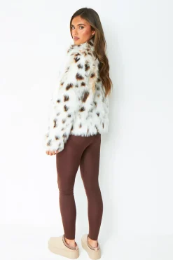 Coats & Jackets*Missy Empire Ava Cream Leopard Print Faux Fur Coat