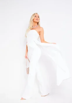 The Party Edit|Tops*Missy Empire Aviana Drape Detail Corset Top Ivory