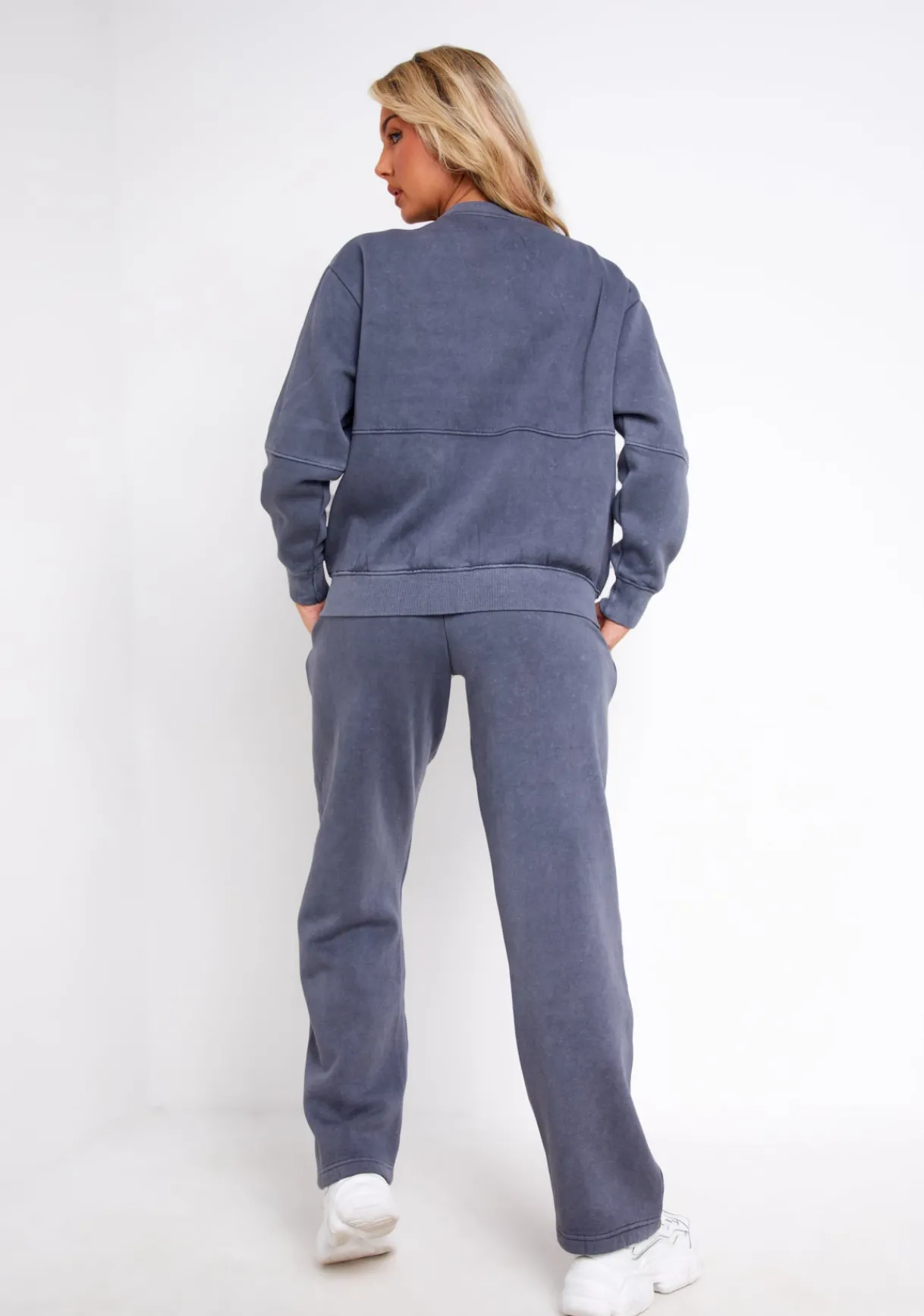 Airport Vibin'|Tracksuits*Missy Empire Bailey Washed Seam Detail Wide Leg Joggers Charcoal