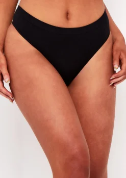 Seamless & Shapewear|Loungewear*Missy Empire Bella Seamless Ribbed Thong Black