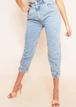 Jeans|Denim*Missy Empire Bella Buckle Mid Wash Denim Jeans