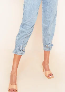 Jeans|Denim*Missy Empire Bella Buckle Mid Wash Denim Jeans