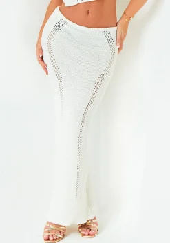 Skirts|Co-Ords*Missy Empire Bethany Cream Knitted Maxi Skirt