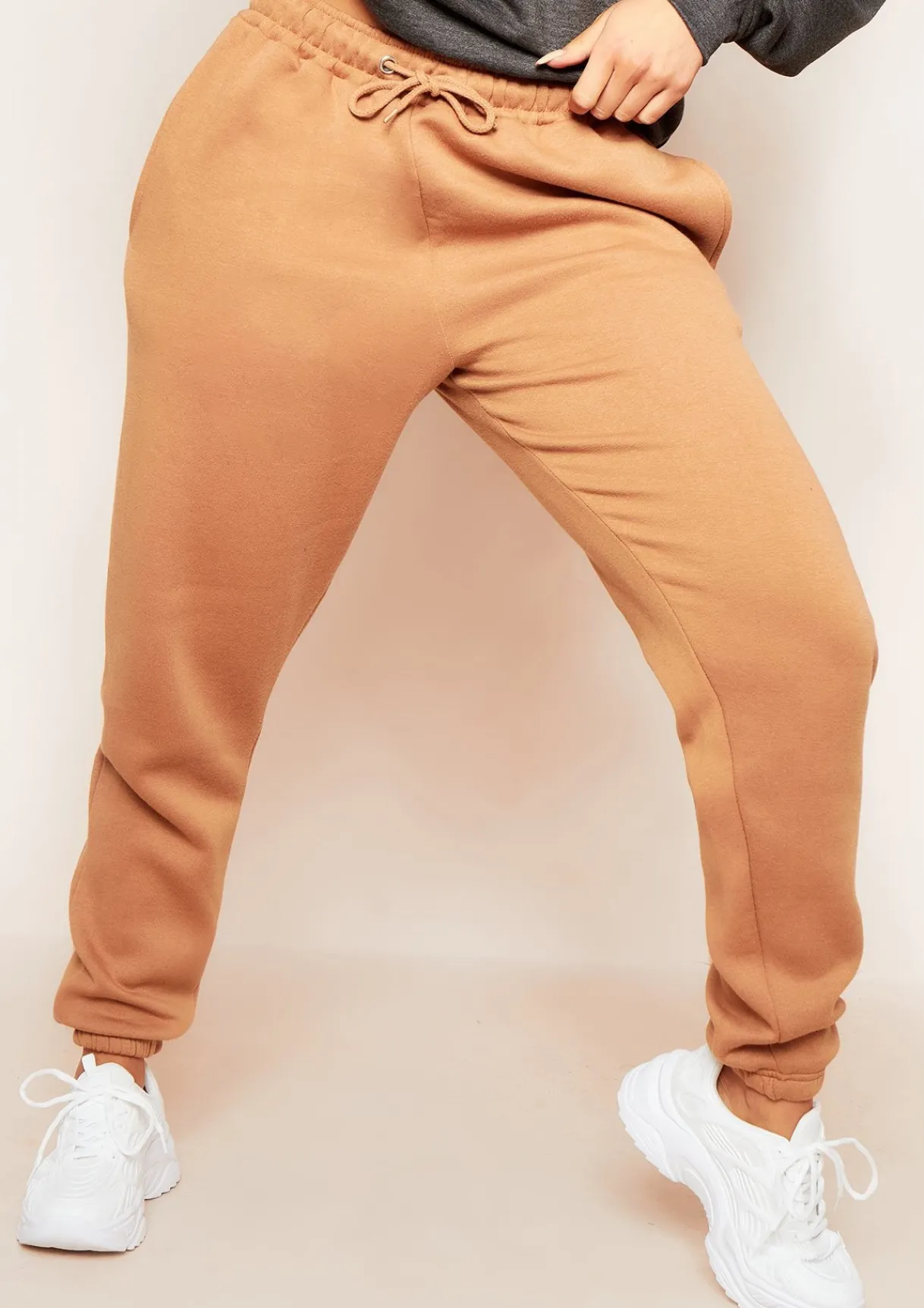 Airport Vibin'|Loungewear*Missy Empire Calis Camel Drawstring Basic Joggers