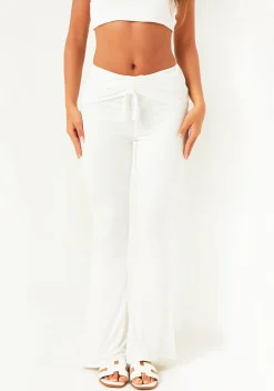 Trousers|Co-Ords*Missy Empire Carmen Ivory Ruched Front Fold Over Trouser White