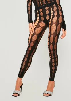 Rave Outfits|Leggings*Missy Empire Caydee Black Extreme Cut Out Legging
