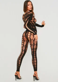 Rave Outfits|Leggings*Missy Empire Caydee Black Extreme Cut Out Legging