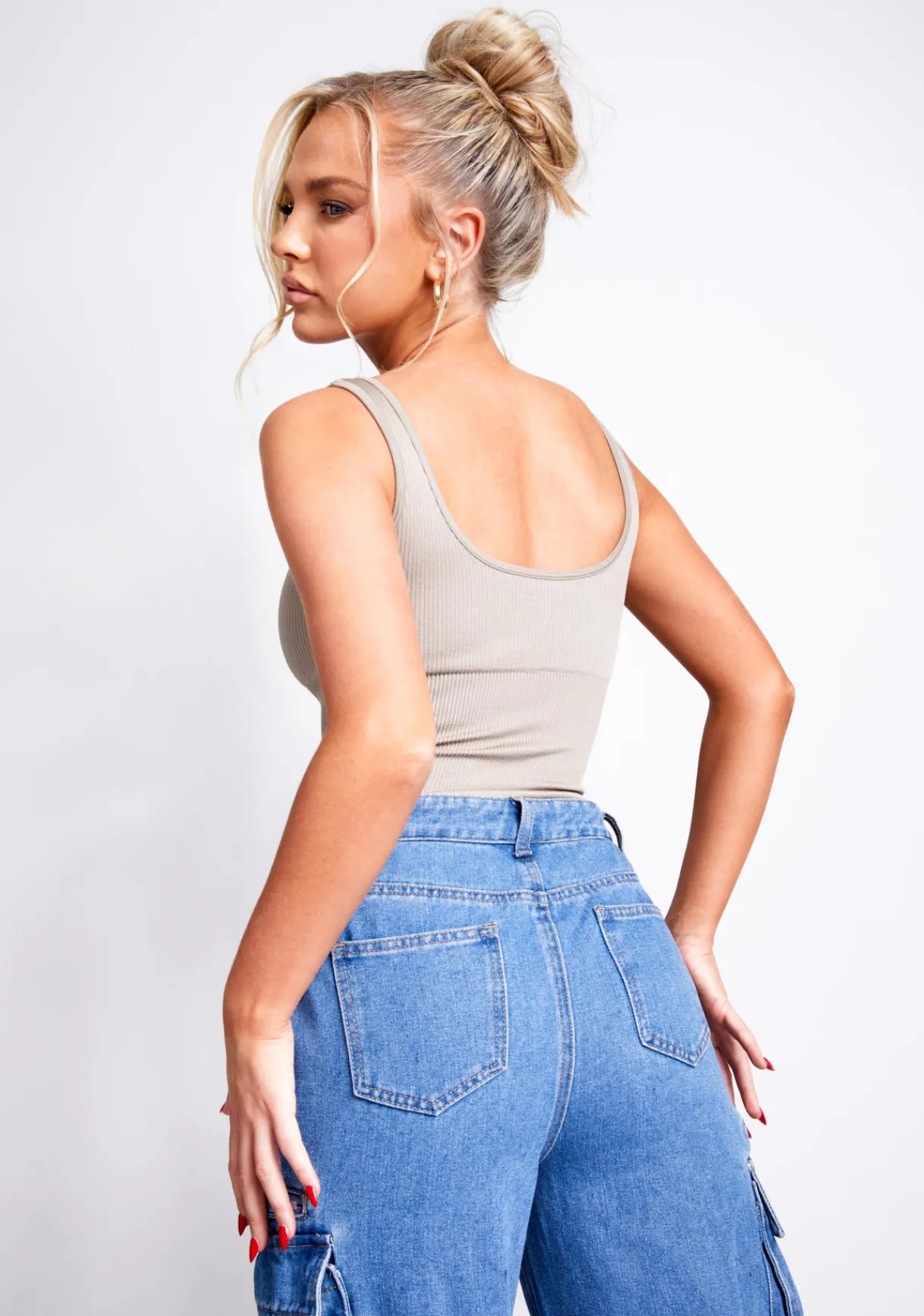 Bodysuits|Basics*Missy Empire Charlotte Seamless Bodysuit Taupe