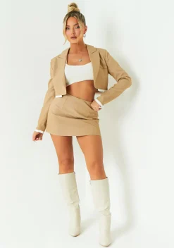 Concert Outfits|Co-Ords*Missy Empire Christina Stone Contrast Cropped Blazer