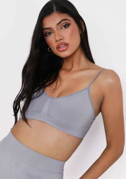 Seamless & Shapewear|Lingerie*Missy Empire Ciara Seamless Strappy Bralet Crop Top Grey