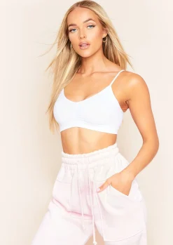 Seamless & Shapewear|Lingerie*Missy Empire Ciara Seamless Strappy Bralet Crop Top White