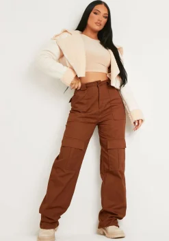 Coats & Jackets*Missy Empire Cindy Cropped Zipped Borg Coat Cream
