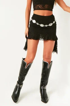 Skirts|Co-Ords*Missy Empire Clio Lace Frill Mini Skirt Black