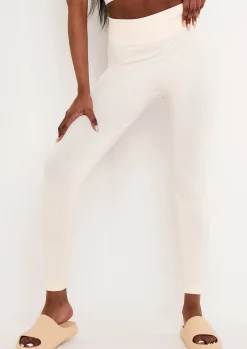 Seamless & Shapewear|Leggings*Missy Empire Cyndi Seamless Ribbed High Waisted Leggings Cream