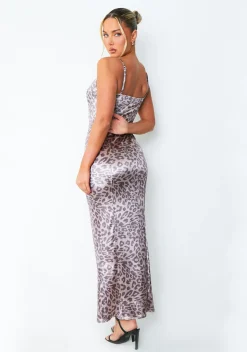 Maxi Dresses|Going Out Dresses*Missy Empire Danielle Leopard Print Strappy Velour Maxi Dress