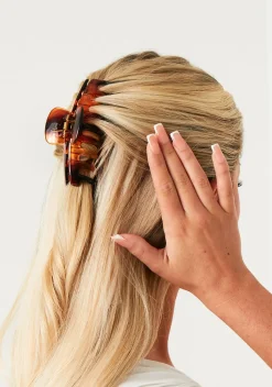 Hair Accessories*Missy Empire Daphne Brown Tortoise Shell Large Claw Clip