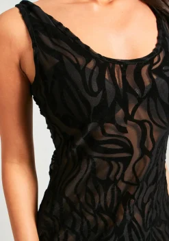 Little Black Dresses|Maxi Dresses*Missy Empire Davina Black Devore Maxi Dress