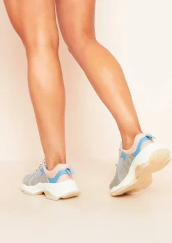 Trainers|Rave Outfits*Missy Empire Durru Chunky Trainers Grey