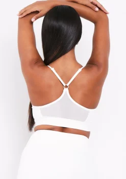 Gym Tops|Activewear*Missy Empire Eleanor Missy Sport Strappy Crop Gym Top Cream