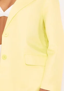 Coats & Jackets|Blazers*Missy Empire Elise Yellow Tailored Oversized Blazer Lemon