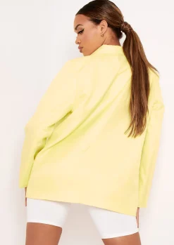 Coats & Jackets|Blazers*Missy Empire Elise Yellow Tailored Oversized Blazer Lemon