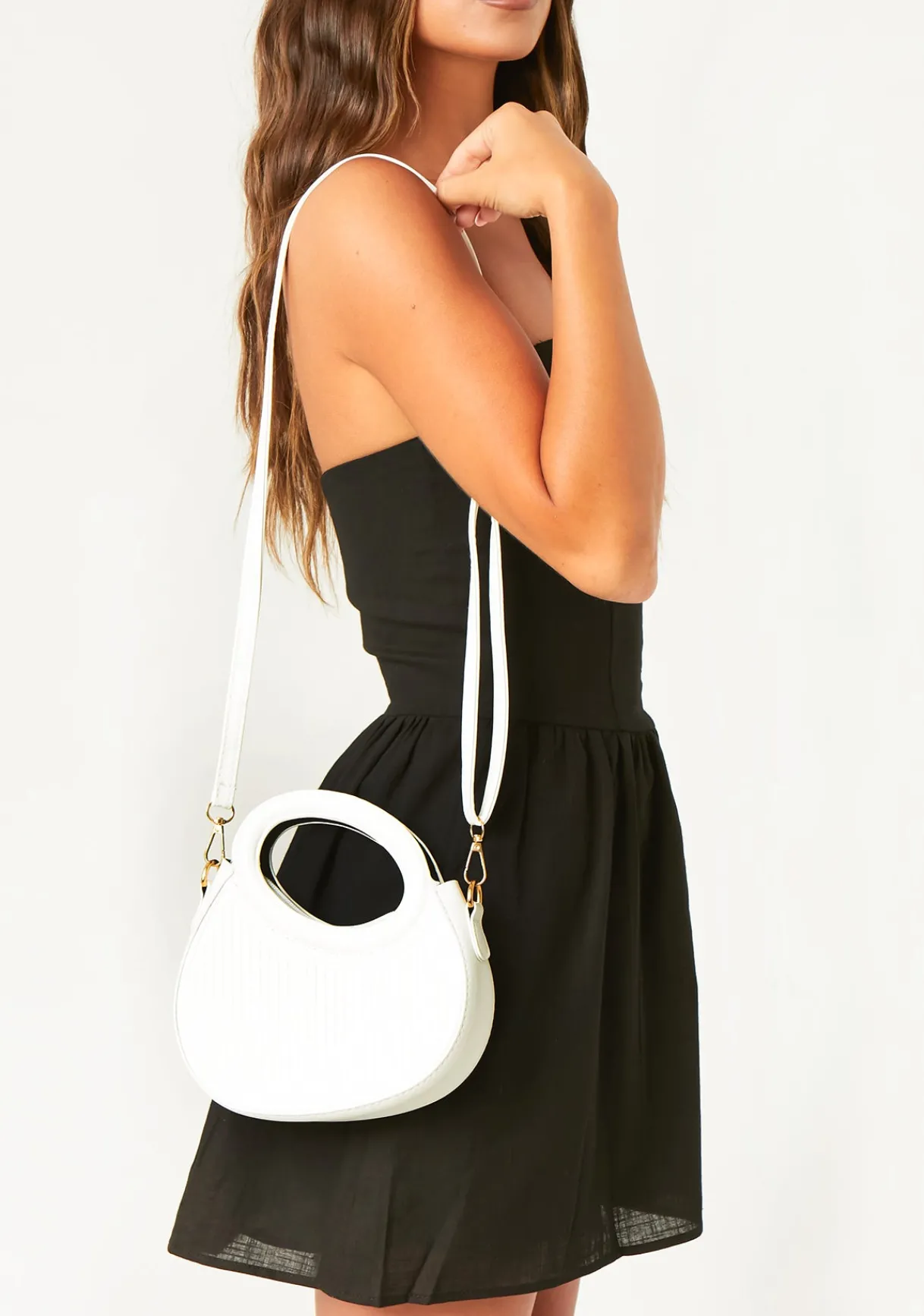 Bags & Purses*Missy Empire Eliza White Oval Top Handle Crossbody Bag