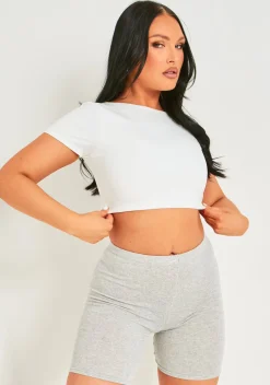 Airport Vibin'|Tops*Missy Empire Elle Premium Sculpt Backless Crop Top White