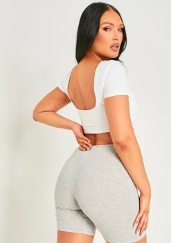 Airport Vibin'|Tops*Missy Empire Elle Premium Sculpt Backless Crop Top White