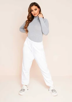 Tops|Bodysuits*Missy Empire Elli Basic Jersey Roll Neck Bodysuit Grey