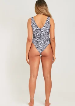 Swimwear|Beachwear*Missy Empire Elsie Zebra Print Plunge Swimsuit