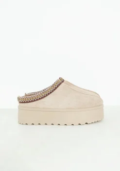 Flats|Boots*Missy Empire Emily Platform Faux Fur Lined Slip On Boots Beige