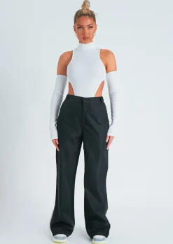 Trousers*Missy Empire Emmy Black High Waisted Wide Leg Trousers