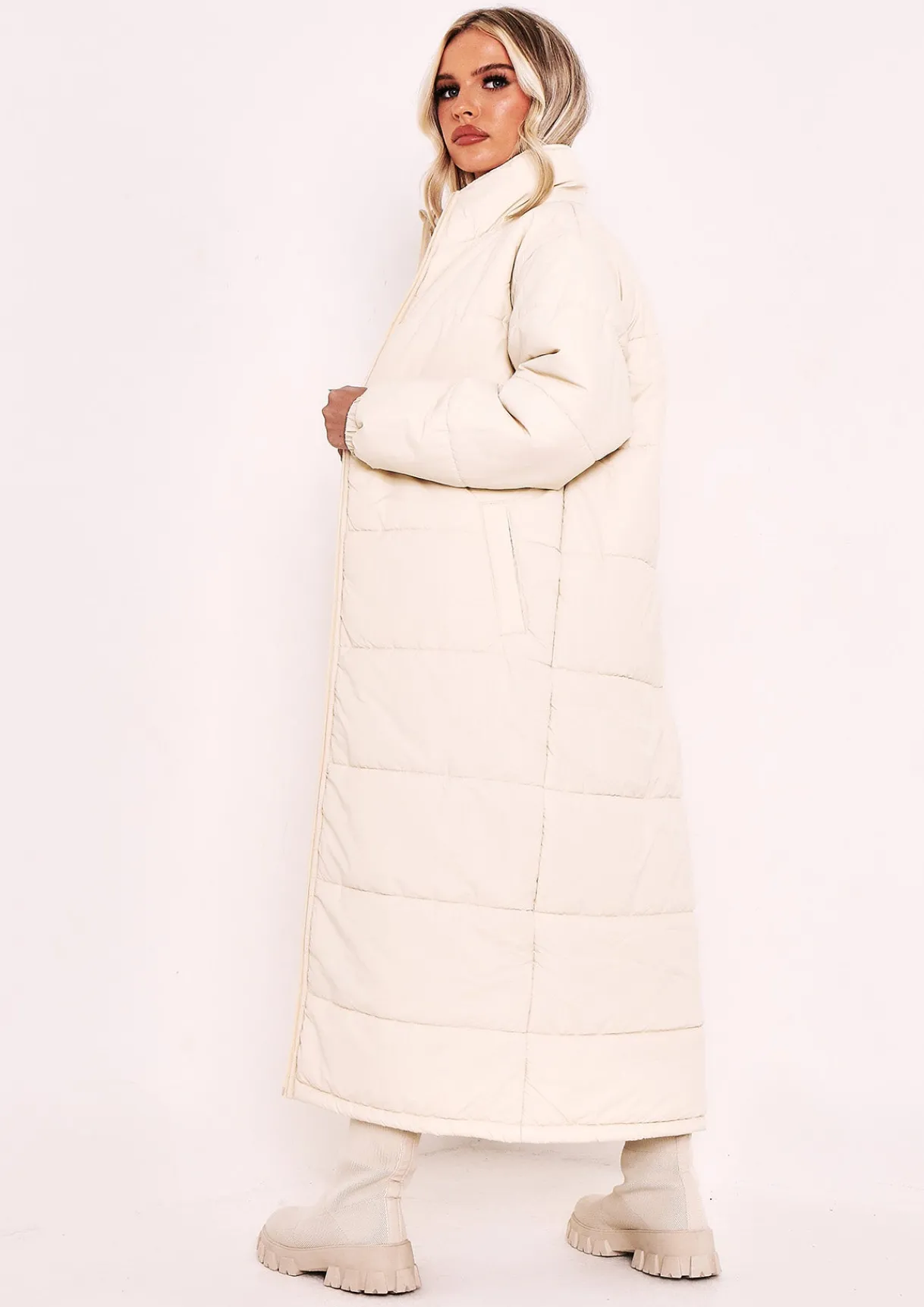 Airport Vibin'|Coats & Jackets*Missy Empire Erin Stone Longline Puffer Coat